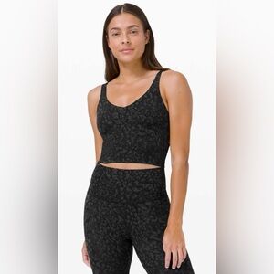 Lululemon Align Tank Top Cropped Built-In Bra Wild Thing Camo Deep Coal Size 8